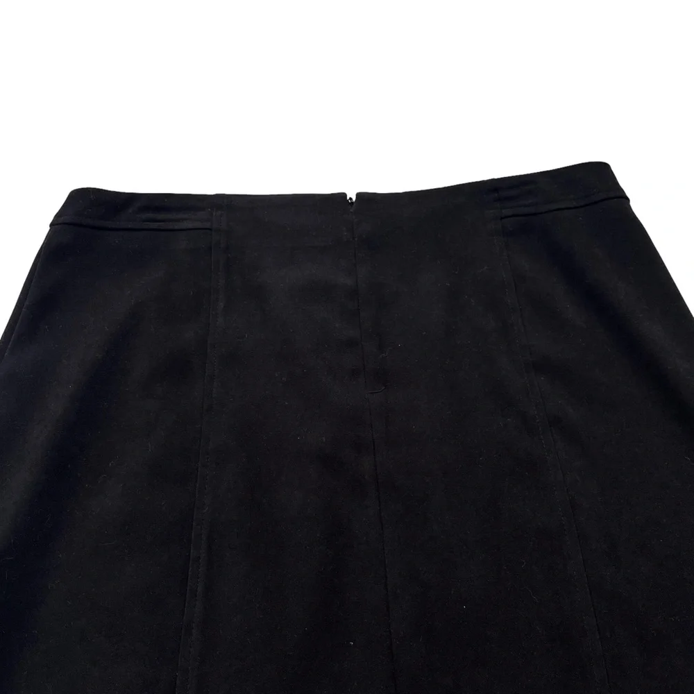 Laura Scott Womens Size 12 Black Suede Velvet Knee Length Polyester Pencil Skirt